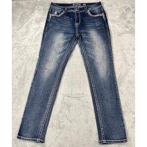 Charme Denim Jeans Womens 31 Medium Wash Thick Contrast Stitch Straight